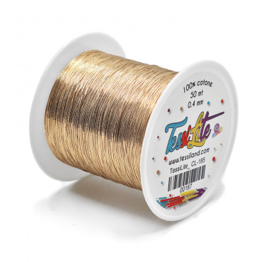 Tessilite filato sottile per bijoux effetto metallico Ottone champagne cl185