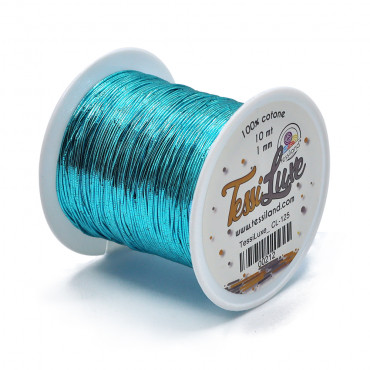 Tessiluxe filato per bijoux effetto metallico Ceruleo cl125