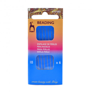 Beading Needles, size 10, strong and flexible | Tessiland