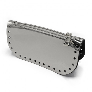 Set Tacos in ecopelle con zip per pochette e astucci handmade Argento