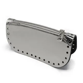 Tacos en simili cuir avec fermeture éclair pour pochettes et trousses Argento
