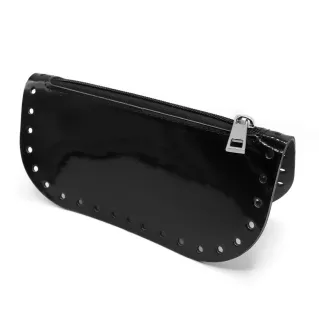 Tacos en simili cuir avec fermeture éclair pour pochettes et trousses Nero
