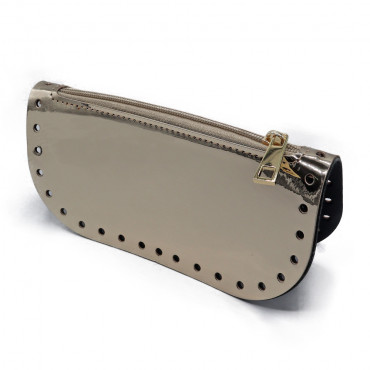 Set Tacos in ecopelle con zip per pochette e astucci handmade Platino