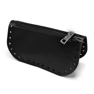 Tacos en simili cuir avec fermeture éclair pour pochettes et trousses Nero