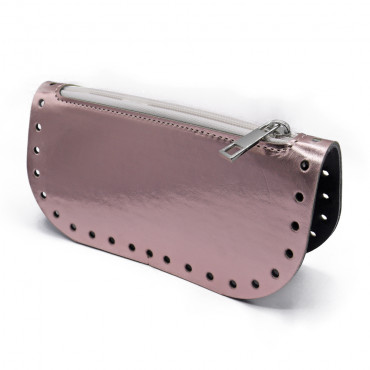 Set Tacos in ecopelle con zip per pochette e astucci handmade Old pink