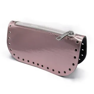 Tacos en simili cuir avec fermeture éclair pour pochettes et trousses Old pink