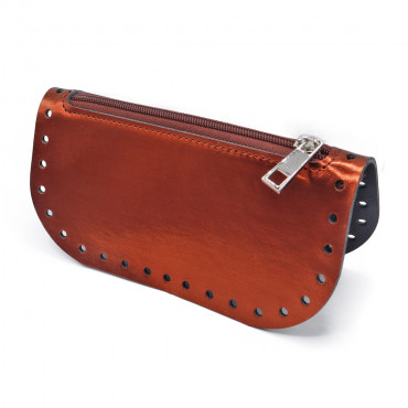 Set Tacos in ecopelle con zip per pochette e astucci handmade Rame