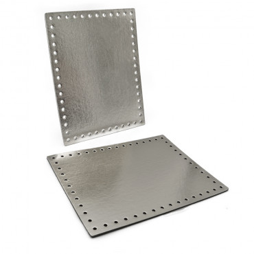 Laterali Stilondas Forati in Similpelle 18x24 cm Tessiland 2 pz Argento