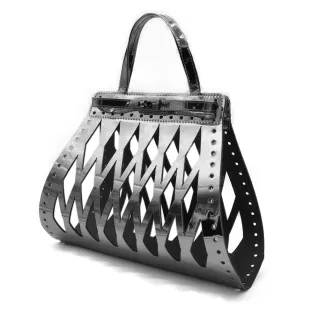 Set de bolso Eiffel en ecopiel para bolsos de crochet con cierre Argento