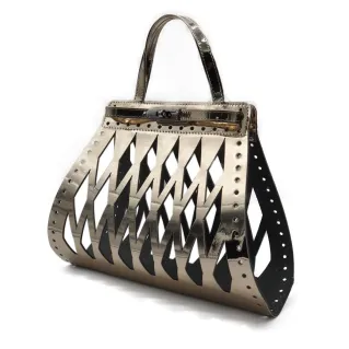 Set de bolso Eiffel en ecopiel para bolsos de crochet con cierre Platino