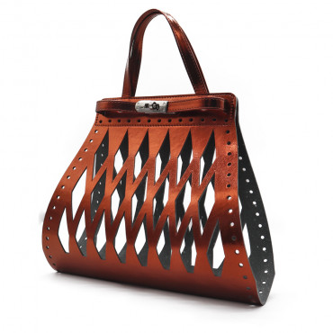 Set borsa Eiffel in ecopelle per borse crochet con chiusura girello Rame