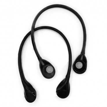 Par de asas model Obag para bolsos de crochet Specchiato Negro | Tessiland