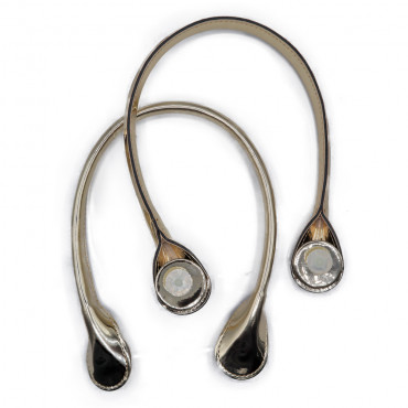 Manici stile Obag con chiusura a vite per borse medie e grandi Platino