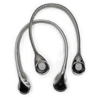 Obag Style Handles with Screw Closure for Medium and Large Bags Argento