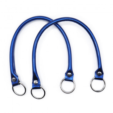 Pair of Circle handles in Ecopelle for crochet creations Vigor Cornflower Blue | Tessiland