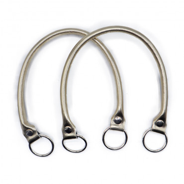 Pair of Circle handles in Ecopelle for crochet creations Vigor Platinum | Tessiland