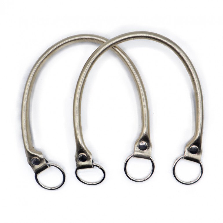 Pair of Circle handles in Ecopelle for crochet creations Vigor Platinum | Tessiland