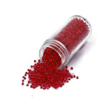Perline 2mm per ricamo e bijoux Rosso-25