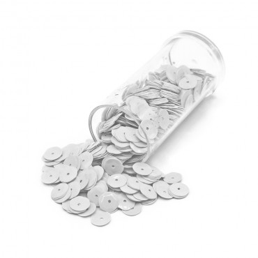 Paillettes lustrini con foro per applicazioni Opache bianco-b201