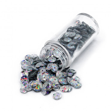 Paillettes lustrini con foro per applicazioni Lux argento-g713