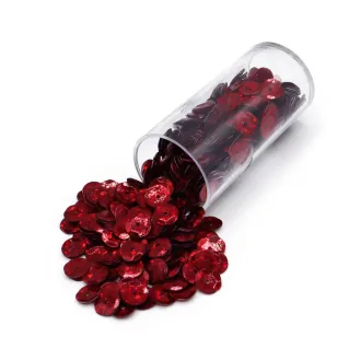 Pailletes brillantes con agujero para aplicaciones Lux rosso-g706
