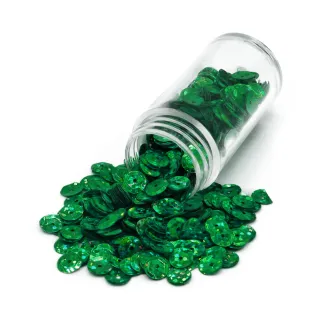 Pailletes brillantes con agujero para aplicaciones Lux verde-g707