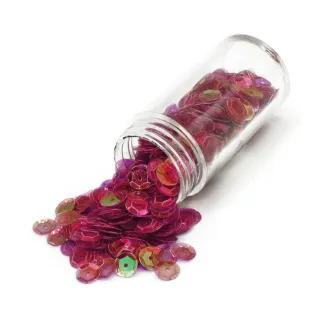 Sequins with hole for applications Trasparenti fuxia-e516