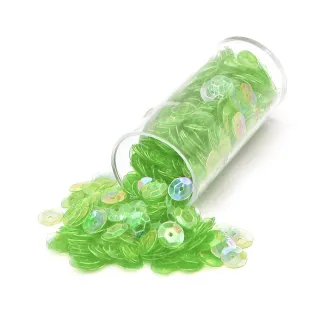 Pailletes brillantes con agujero para aplicaciones Trasparenti lime-e5224