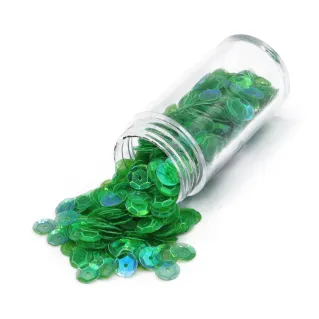 Pailletes brillantes con agujero para aplicaciones Trasparenti verde-e528