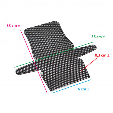 Black Shaped Canvas Mesh 35x33 cm for DIY accessories | Tessiland