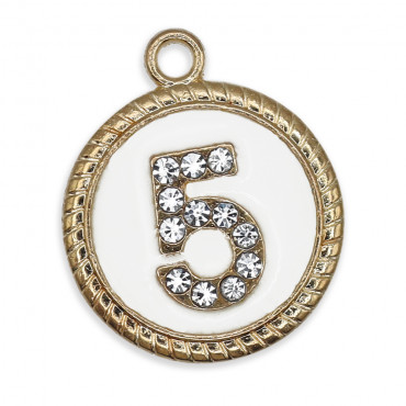 Cinco Lux Blanco, colgante con strass | Tessiland