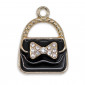 BagChic Black Pendant, handbag with bow and rhinestones | Tessiland