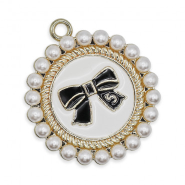 Ciondolo Chanelia smaltato con perline per bijoux