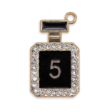Colgante CocoN5 Negro, perfume con strass | Tessiland