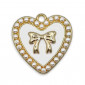 Fiocco Heart White Pendant, heart with pearls and bow | Tessiland