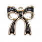 Lux Black Bow Pendant, gold bow | Tessiland