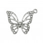 Latonia Silver Pendant, Butterfly with Rhinestones | Tessiland