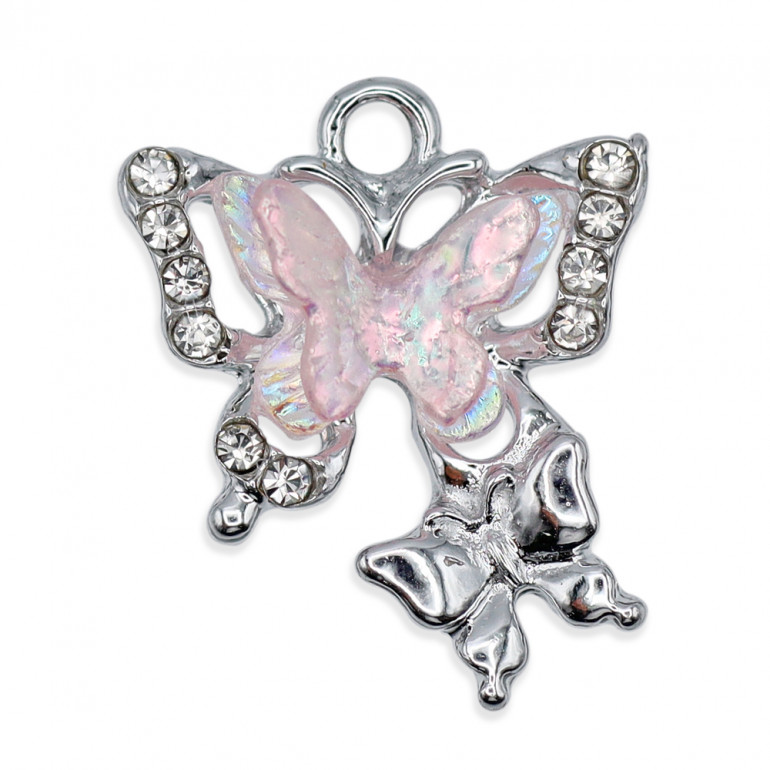 Pendentif Panfila, papillons avec strass et pierres | Tessiland