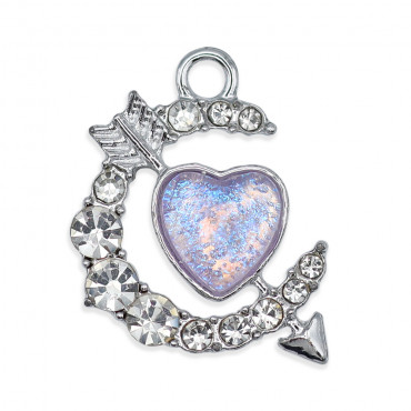Pendentif Phoebe, lune et flèche avec cœur | Tessiland