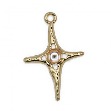 Gold Polar Strass Pendant, cross with stone | Tessiland