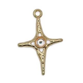 Pendentif Polar Strass croix avec pierre incrustée pour bijoux Oro