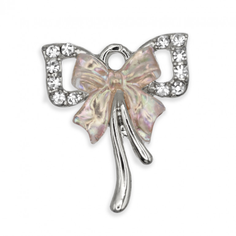 Pendentif Sailor Argent, nœud avec strass | Tessiland