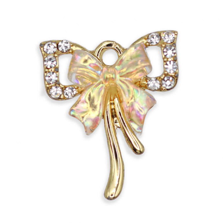 Colgante Sailor Oro, lazo con strass | Tessiland