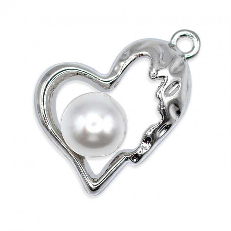 Colgante Valentine con Perla, corazón estilizado | Tessiland