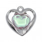 Freya Iridescent Pendant, heart with stone | Tessiland
