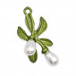 Calla with Pearl, leaf pendant with pearls | Tessiland