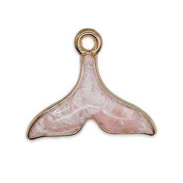 Queue Marbrée Rose Or, Pendentif en métal émaillé | Tessiland