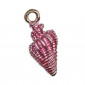 Fuchsia Gold Shell Pendant in enameled metal | Tessiland