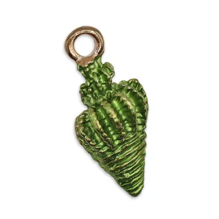 Colgante de Concha esmaltada para bisutería Verde