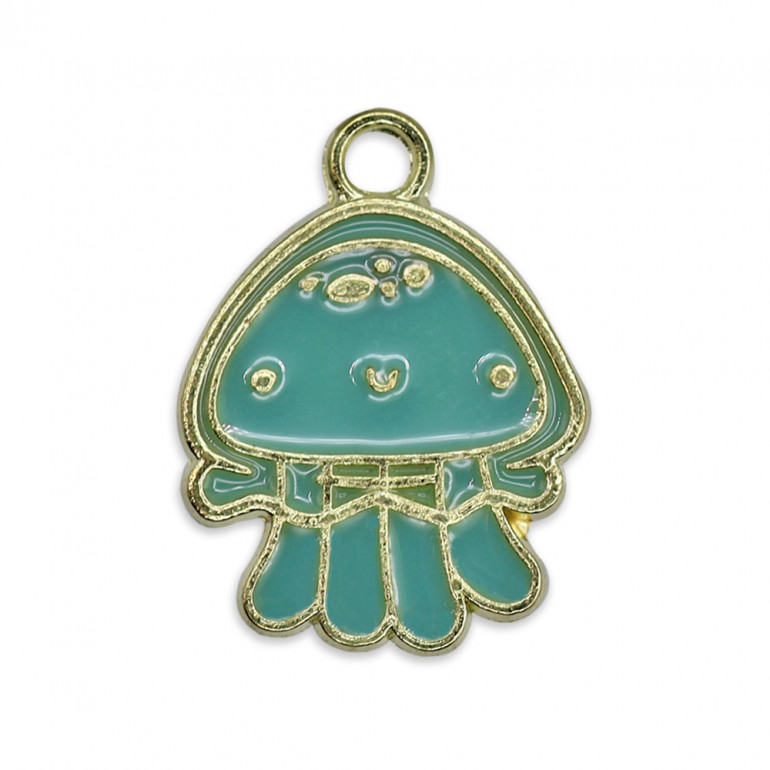 Tiffany Gold Smile Jellyfish Pendant in enameled metal | Tessiland